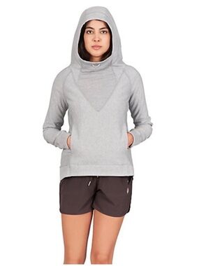INDYGENA Bunda Light Heather Gray Funnel Neck Hoodie, Size XL
